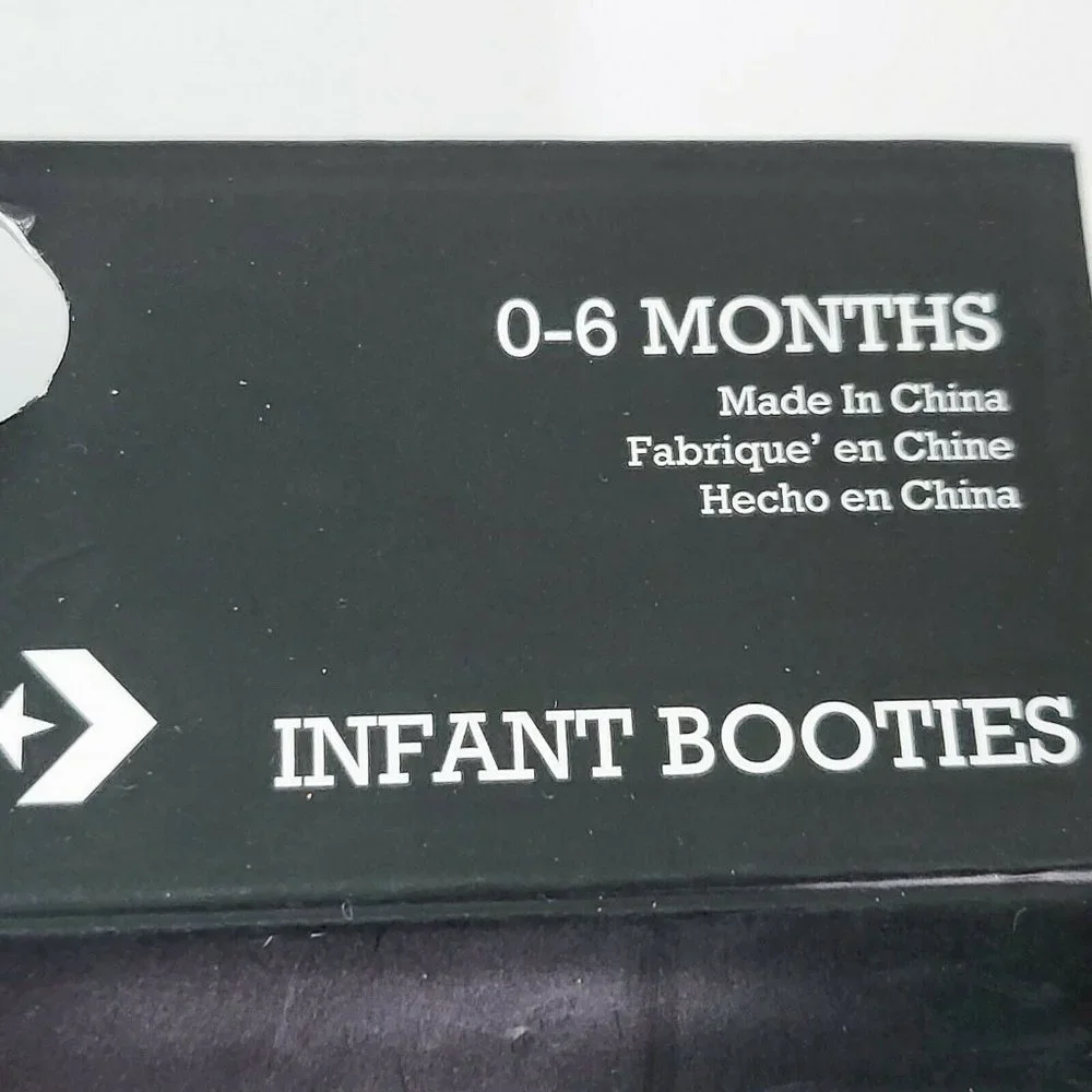 Converse Chuck Taylor Infant Booties 2 Pack 0-6 Months  Black Ivory 9002386-001 - Picture 4 of 5